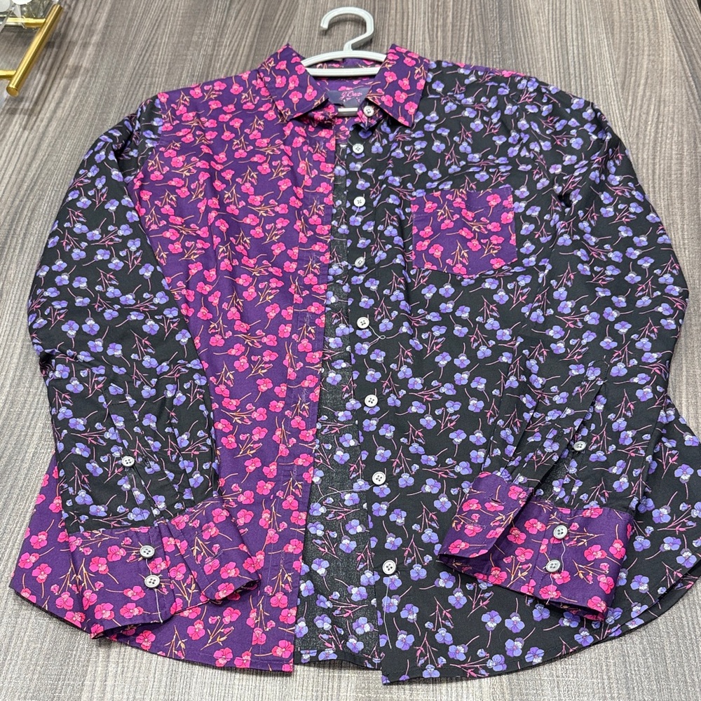 J. Crew Women's Button Down Shirt - Pink and Purple Floral